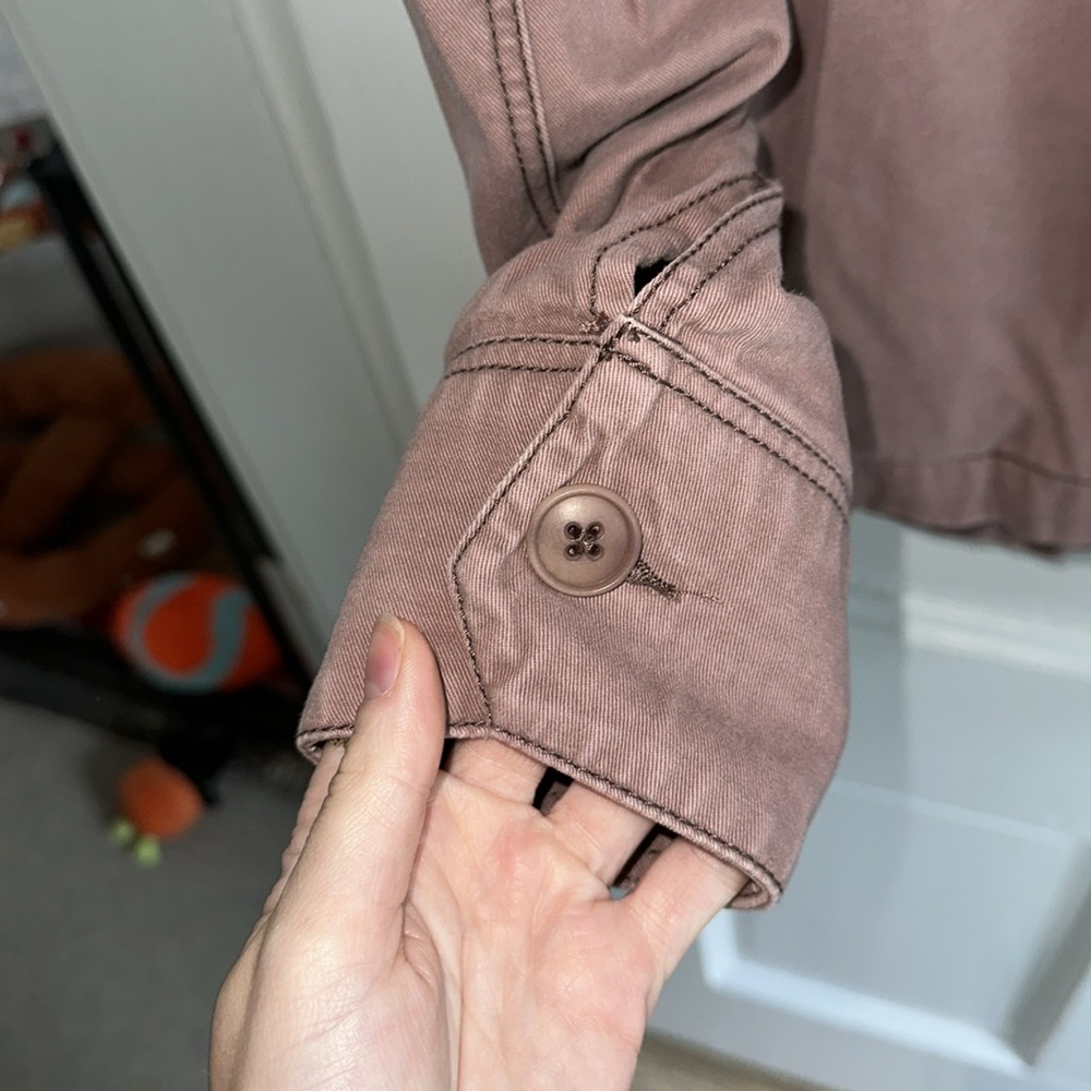 Abercrombie & fitch M cotton shirt jacket mauve - Picture 4 of 6